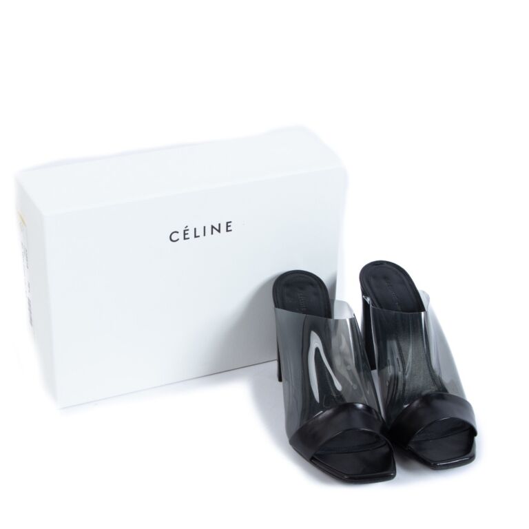 Celine Black PVC Strap Mule Sandals Size 38 5 Labellov Buy
