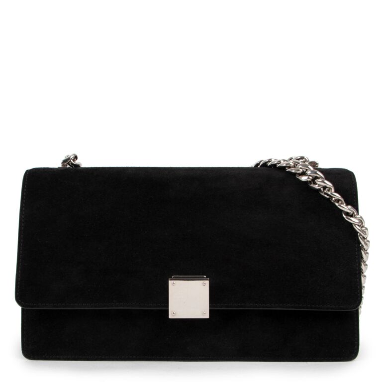 Celine Black Suede Classic Box Large Crossbody Labellov Buy