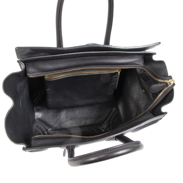 【送料&関税込】Celine Cl40194u99e - Black Céline Black Calfskin Mini Luggage Handbag ○ Labellov