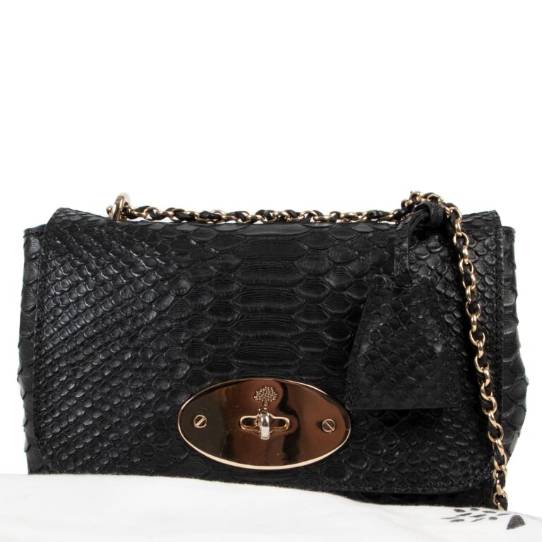 Mulberry Lily Black Silky Snake Printed Bag Labellov Buy and