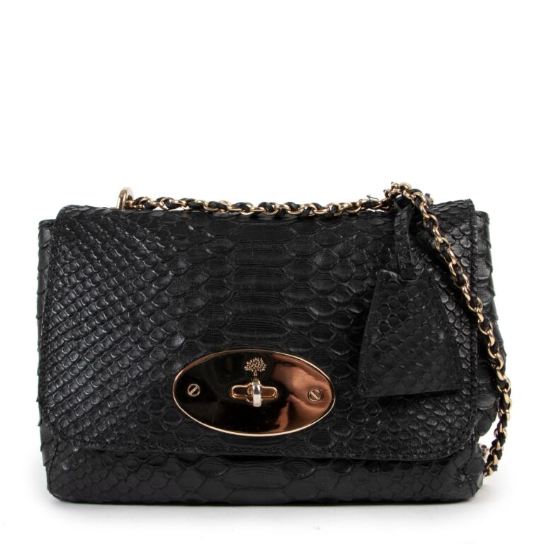 Mulberry Lily Black Silky Snake Printed Bag Labellov Buy and