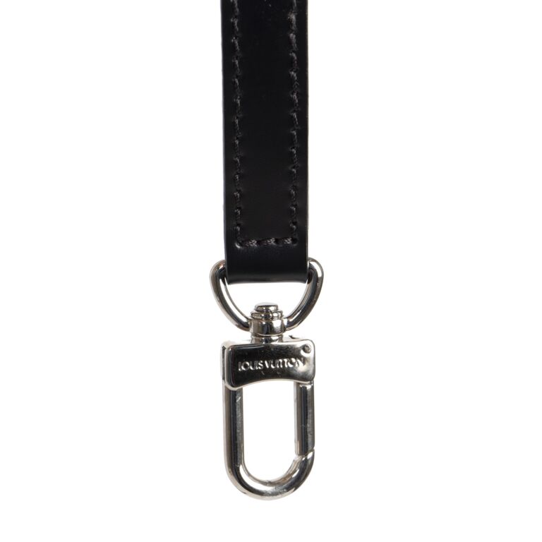 LOUIS VUITTON Shoulder Strap Used Leather Black