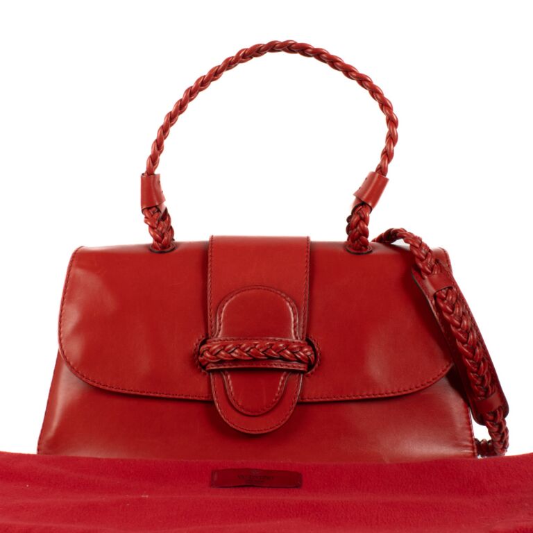 Valentino Garavani Red Leather Histoire Bag Labellov Buy and Sell Authentic Luxury