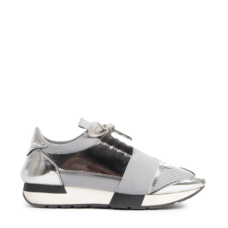 Balenciaga Silver Race Runner Sneakers - Size 38 Labellov Buy and Sell ...