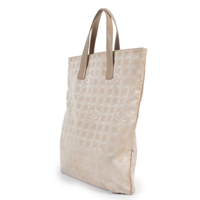 Chanel Beige CC Travel Line Nylon Tote Bag ○ Labellov ○ Buy and