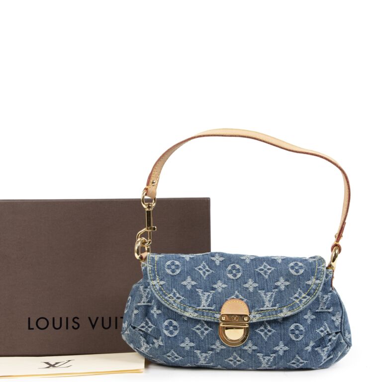 Louis Vuitton Pleaty Blue Denim Baguette Labellov Buy and
