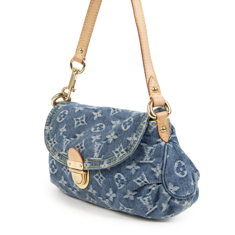 Authentic NEW Louis Vuitton Monogram Blue Denim Mini Pleaty Bag