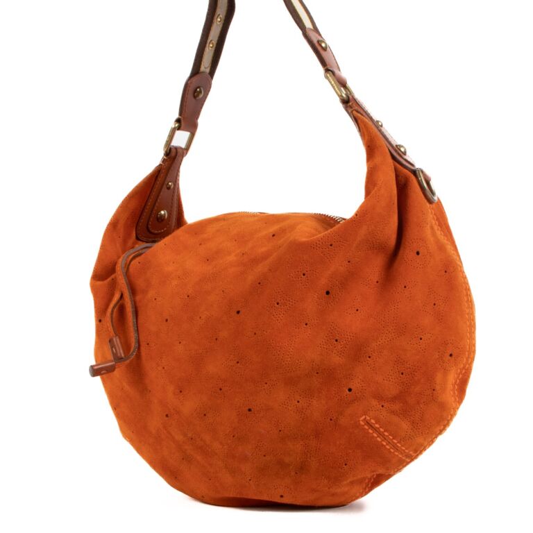 Onatah handbag Louis Vuitton Orange in Suede - 25024610