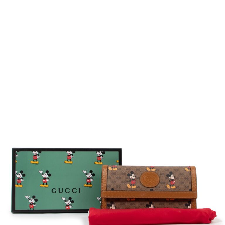 Gucci x Disney Mickey Mouse GG Supreme Leather Long Wallet