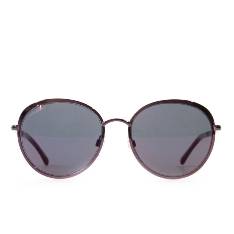Chanel Metallic Round Purple Sunglasses ○ Labellov ○ Buy and