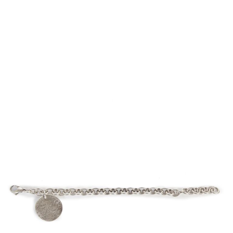 Tiffany & Co Silver Notes New York Fifth Ave Round Charm