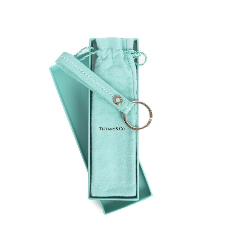 Tiffany & Co Blue Leather Snap Loop Keychain ○ Labellov ○ Buy