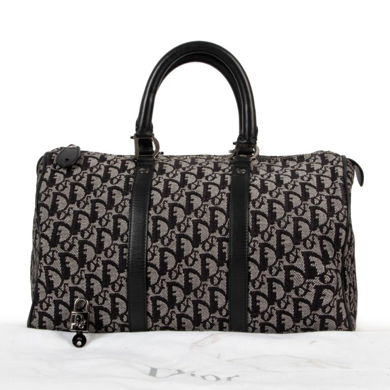 Christian Dior Oblique Black Boston Bag Labellov Buy and