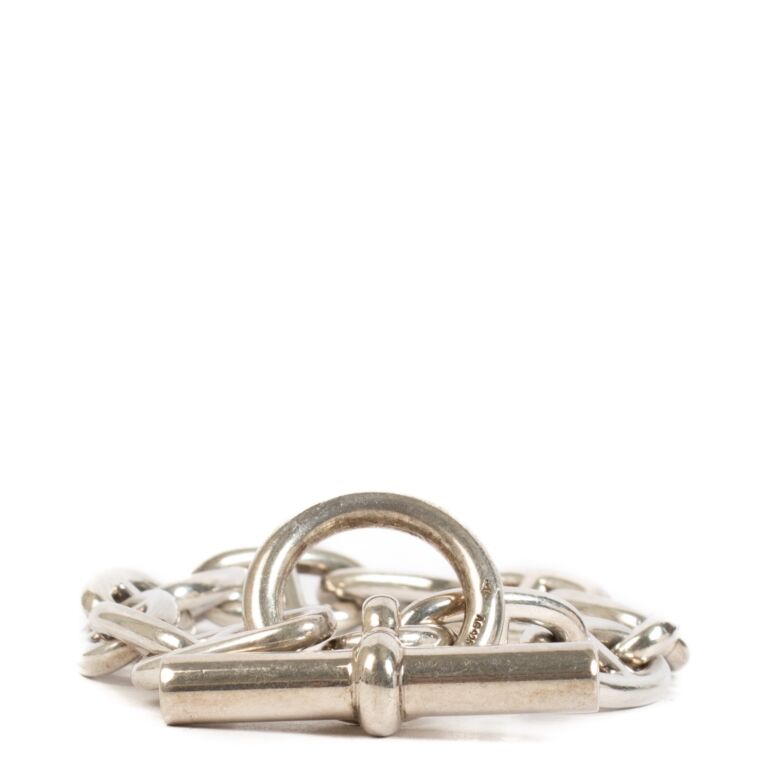 Hermès Silver Chaine D'ancre Large Model Bracelet - Size 12
