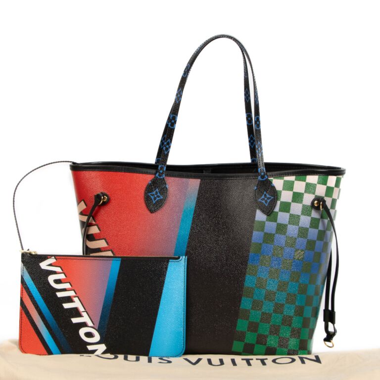 Louis Vuitton, Bags, Louis Vuitton Race Neverfull Mm Multicolor Damier  Limited Edition Tote Bag Rare