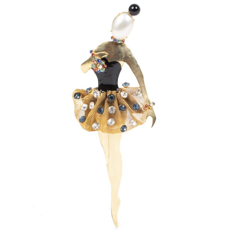 Karl Lagerfeld Rare Gold Couture Ballerina Pin Labellov Buy