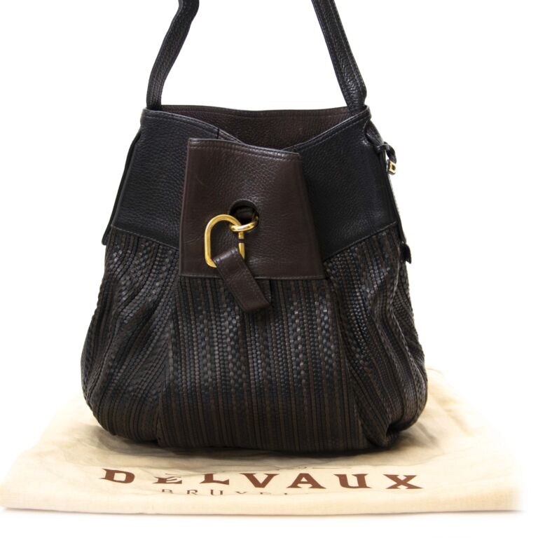 Een lederen vintage Delvaux handtas, Medio 1950. Model met paard