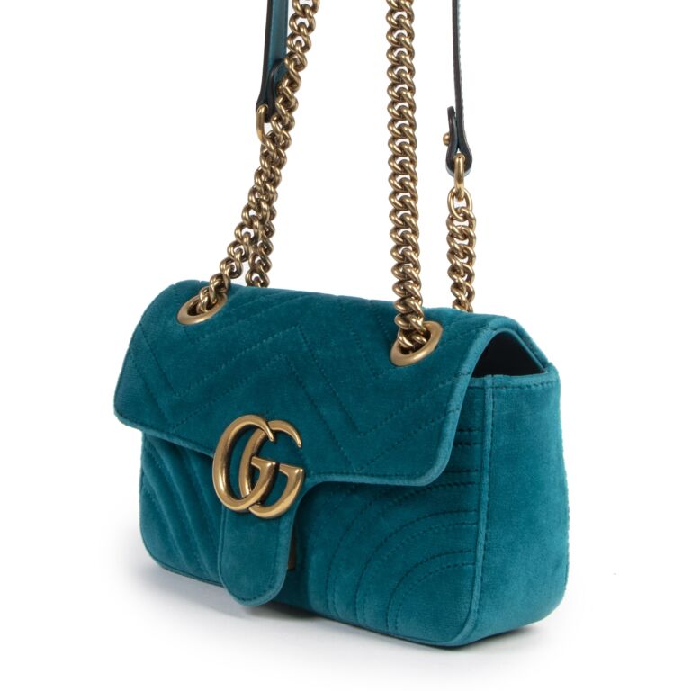 Gucci // Teal Velvet Marmont Bag – VSP Consignment