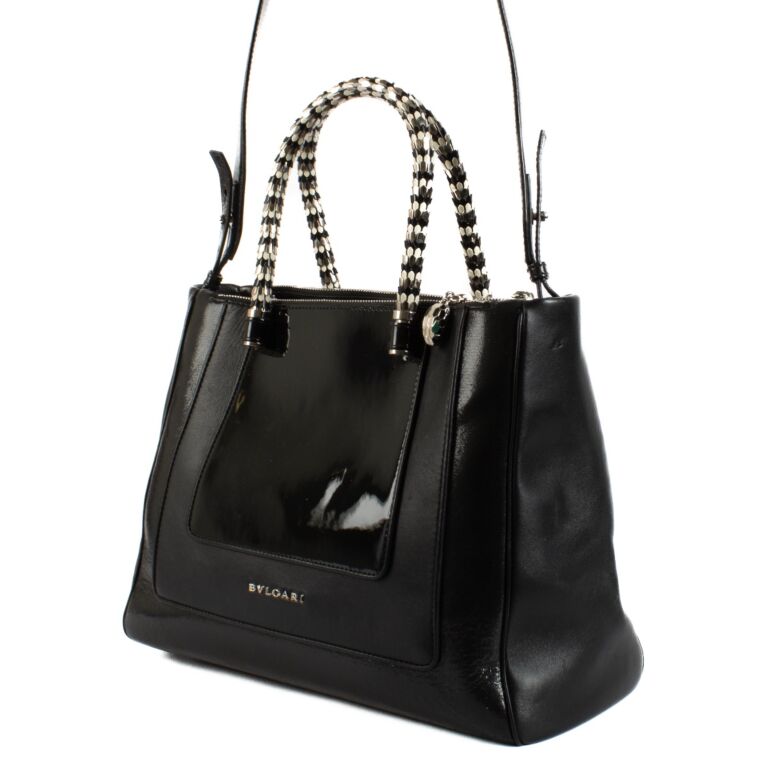 バッグ BVLGARI / Structured Leather Tote Bag Black Calf leather Serpentine Tote 292110 | Bvlgari