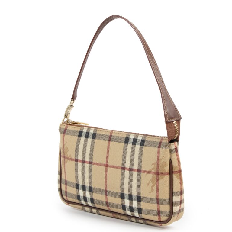 Burberry Check Leather Pochette ○ Labellov ○ Buy and Sell Authentic Luxury