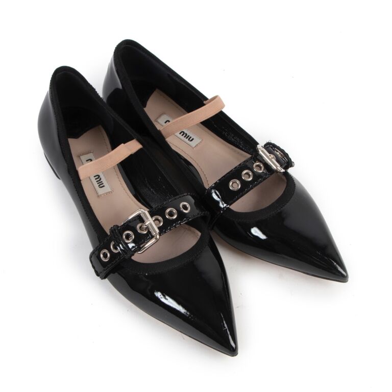 miu miu belted ballerina shoes item