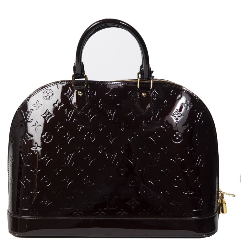 Louis Vuitton Black Monogram Vernis Alma GM Bag Louis Vuitton