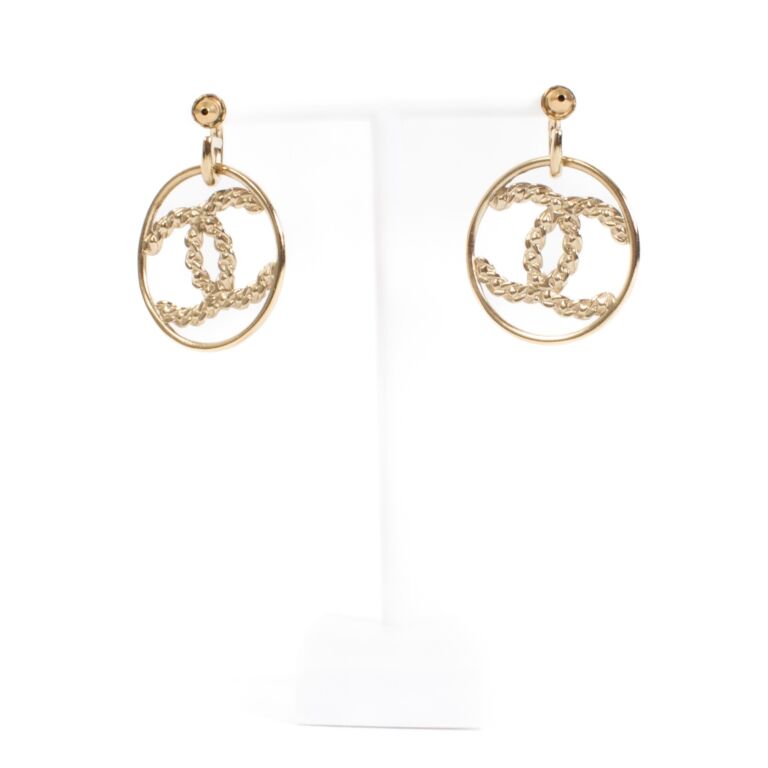 Chanel 19P High Society Crystal CC Small Hoop Earrings Labellov Buy and Sell Authentic Luxury