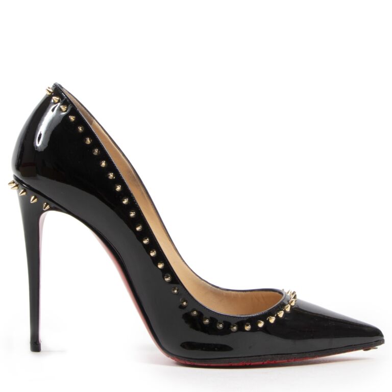 Christian Louboutin Studded Black Patent - Size 38,5 ○ Labellov ○ Buy Sell Authentic Luxury