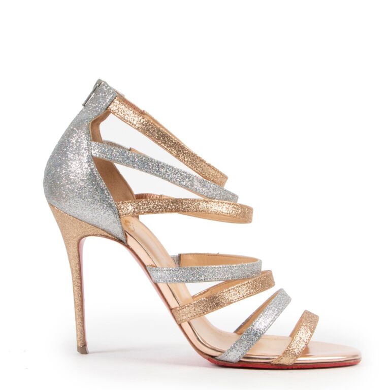 Christian Louboutin Glitter Marini re Sandals Size 38 5
