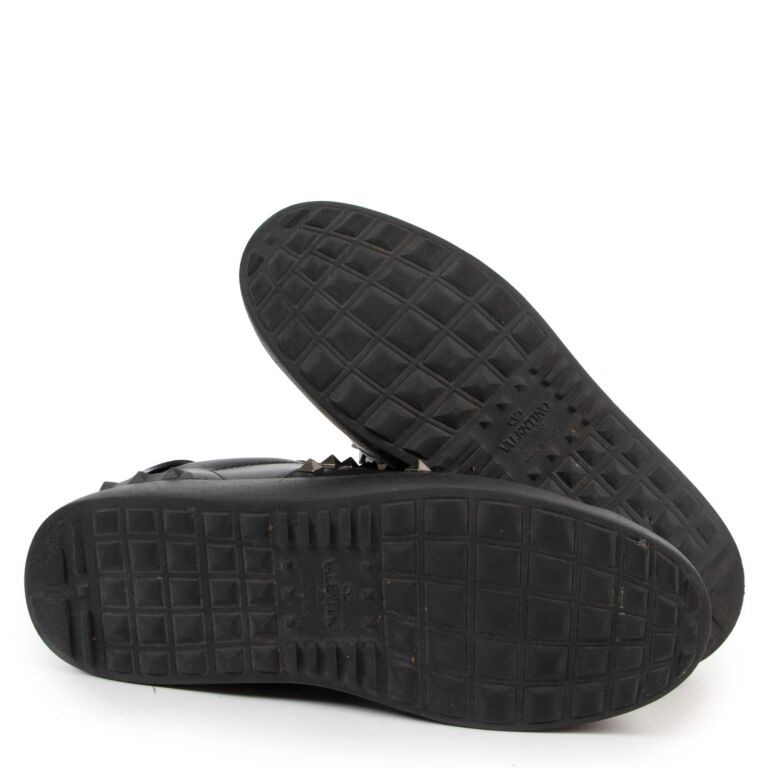 Valentino Garavani Black Rockstud Untitled Sneakers Size 38
