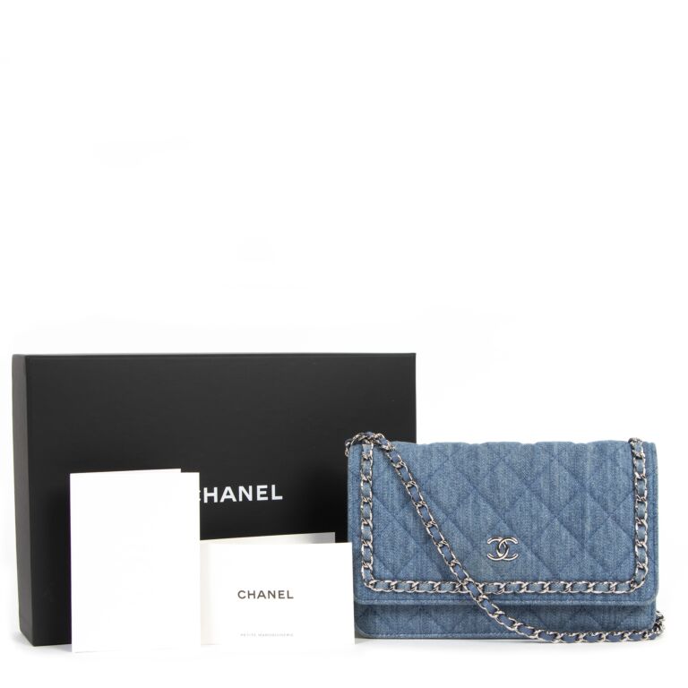 CHANEL COCO Mark Denim Round Fastener Long Wallet Women CC With Box From  Japan