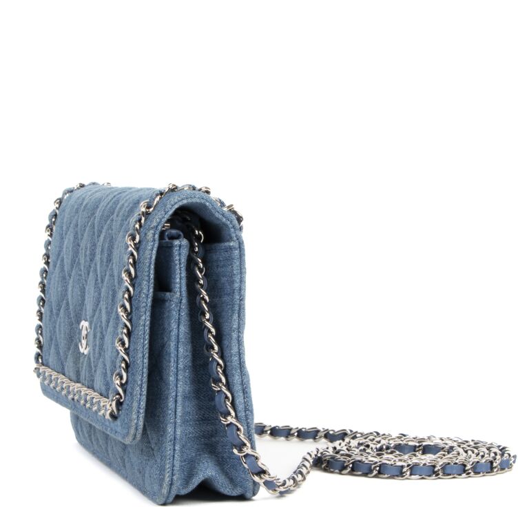 Chanel denim wallet shop on chain
