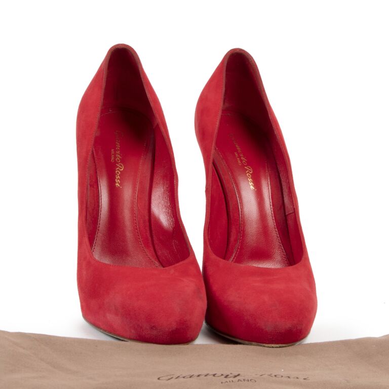 Gianvito rossi red suede pumps store