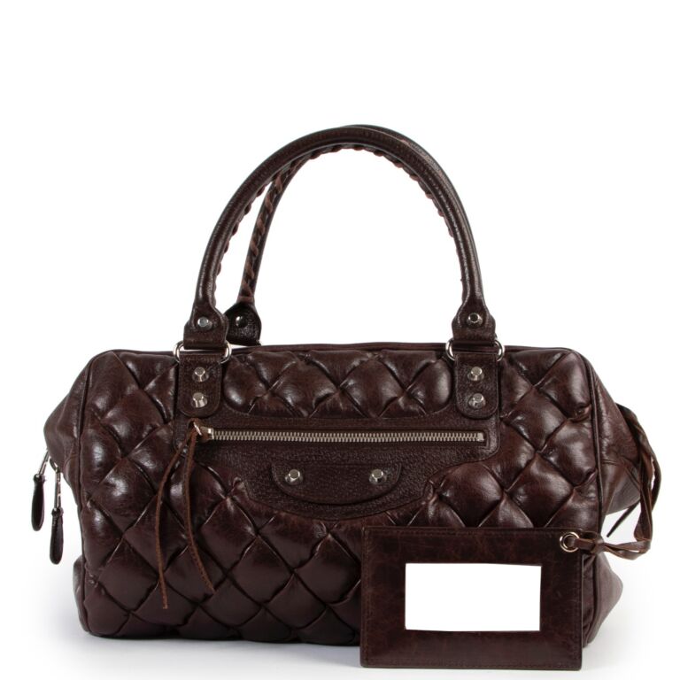 Balenciaga Plombe Brown Quilted Handbag Labellov Buy and