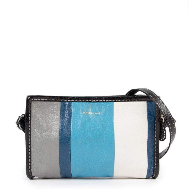 Balenciaga Bazar Striped Leather Crossbody Bag ○ Labellov ○ Buy and Sell  Authentic Luxury