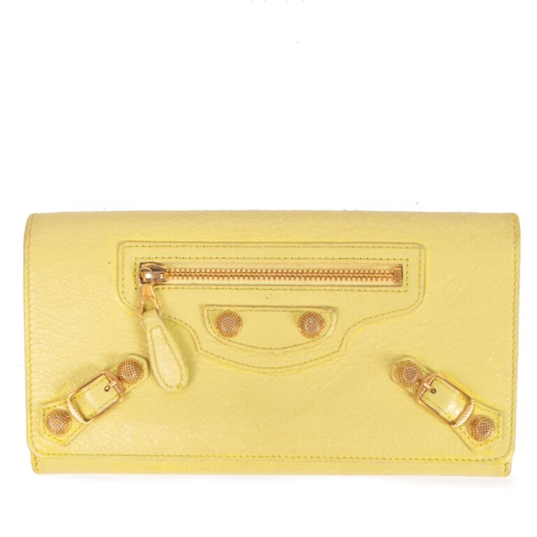 Balenciaga Jaune Poussin Classic Money Wallet Labellov Buy