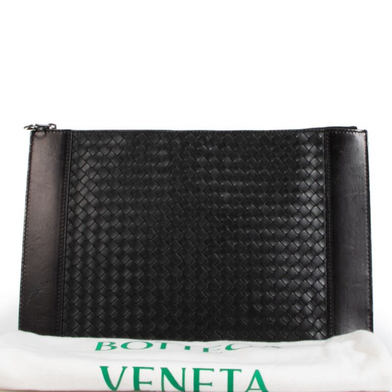 Bottega Veneta Black Intrecciato Clutch Labellov Buy and