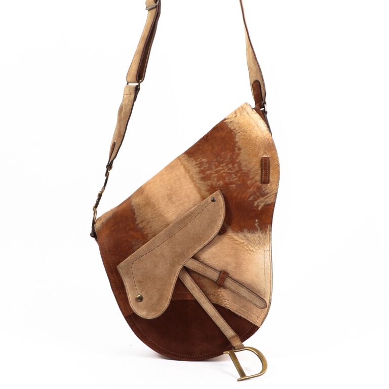 Christian Dior Vintage Brown Suede Limited Edition Saddle Bag