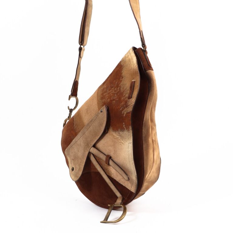 Christian Dior Vintage Brown Suede Limited Edition Saddle Bag