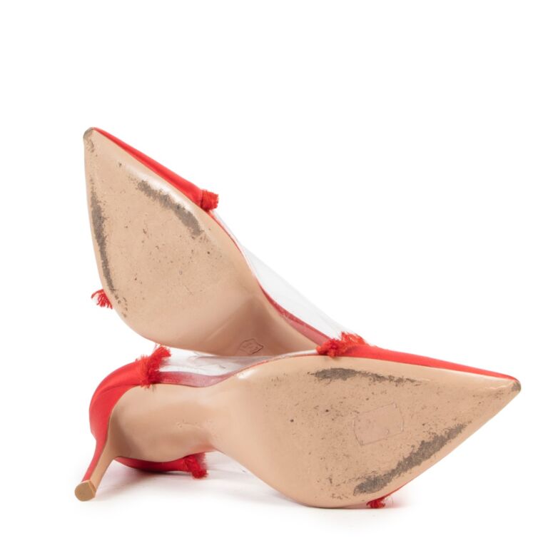 Gianvito rossi red plexi pumps sale