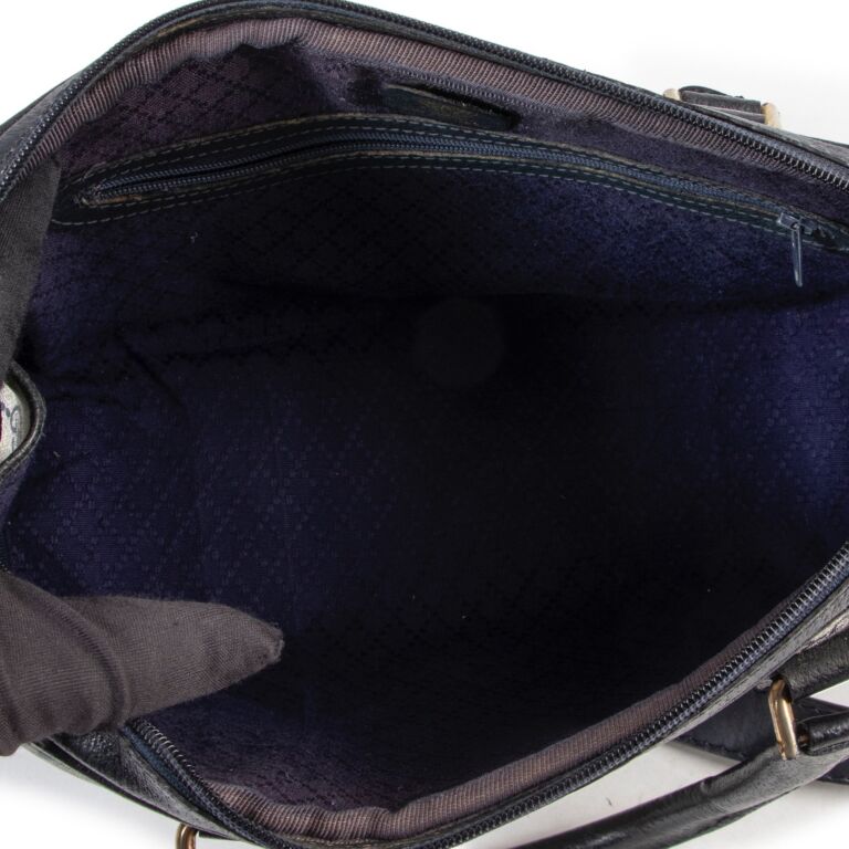 Gucci Vintage Petrol Polished Leather Shoulder Bag ○ Labellov