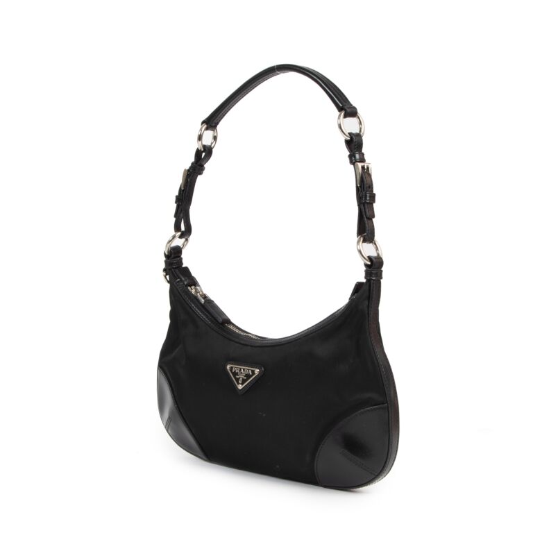Authentic Prada Tessuto City Nero Shoulder Bag Handbag B7352 Very