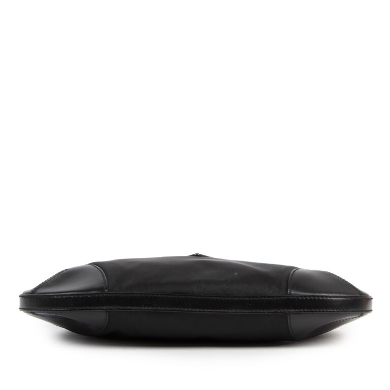 Prada Tessuto Black Nylon Leather Shoulder Bag Labellov Buy