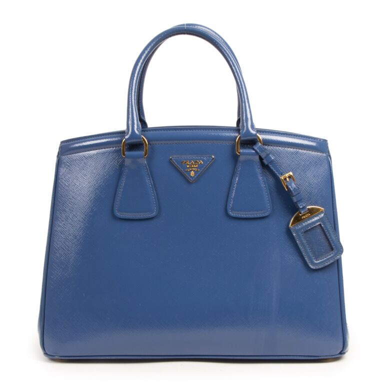 Prada Saffiano Cobalto Blue Handle Bag Labellov Buy and Sell