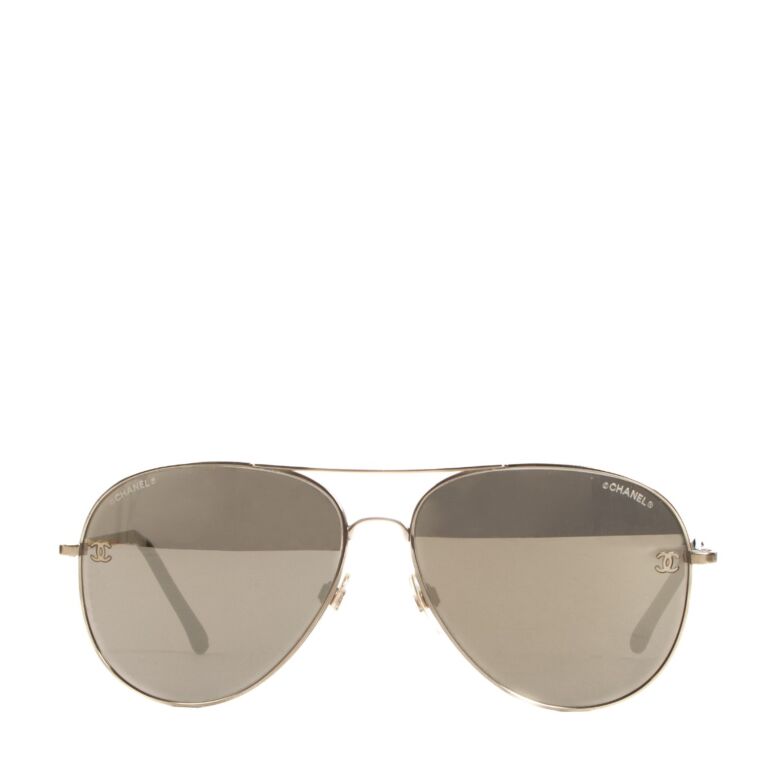 Chanel 4189 Gold Polarized Aviator Sunglasses Labellov Buy