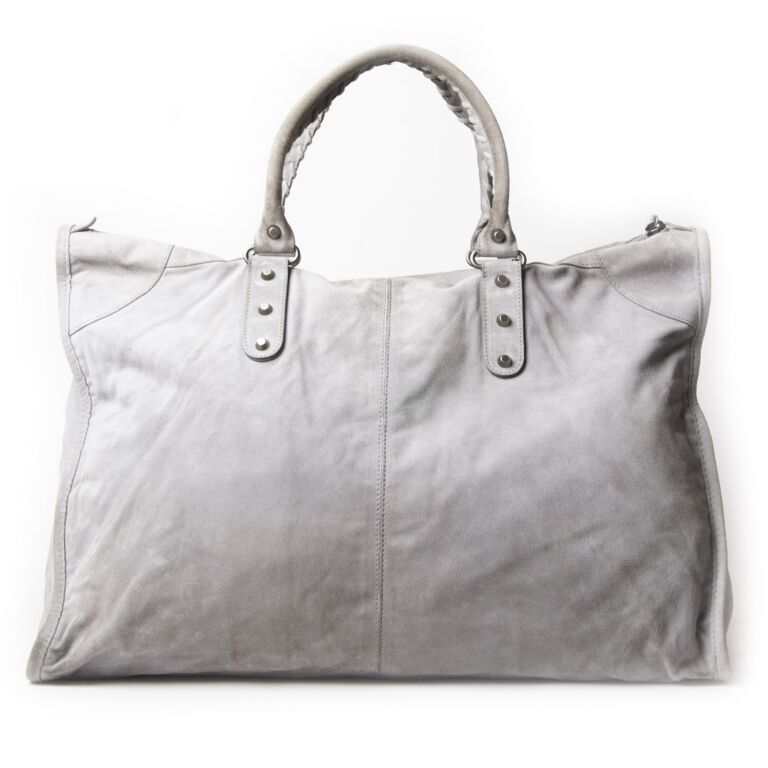Balenciaga Grey Suede Work Bag ○ Labellov ○ Buy and Sell