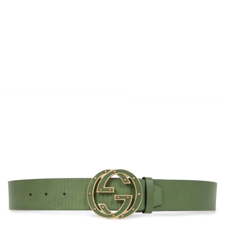 Gucci GG Green Belt Size 80 Labellov Buy and Sell