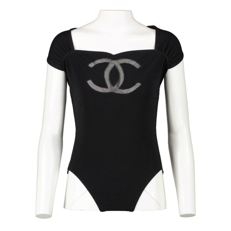 Chanel black one piece swimsuit clearance