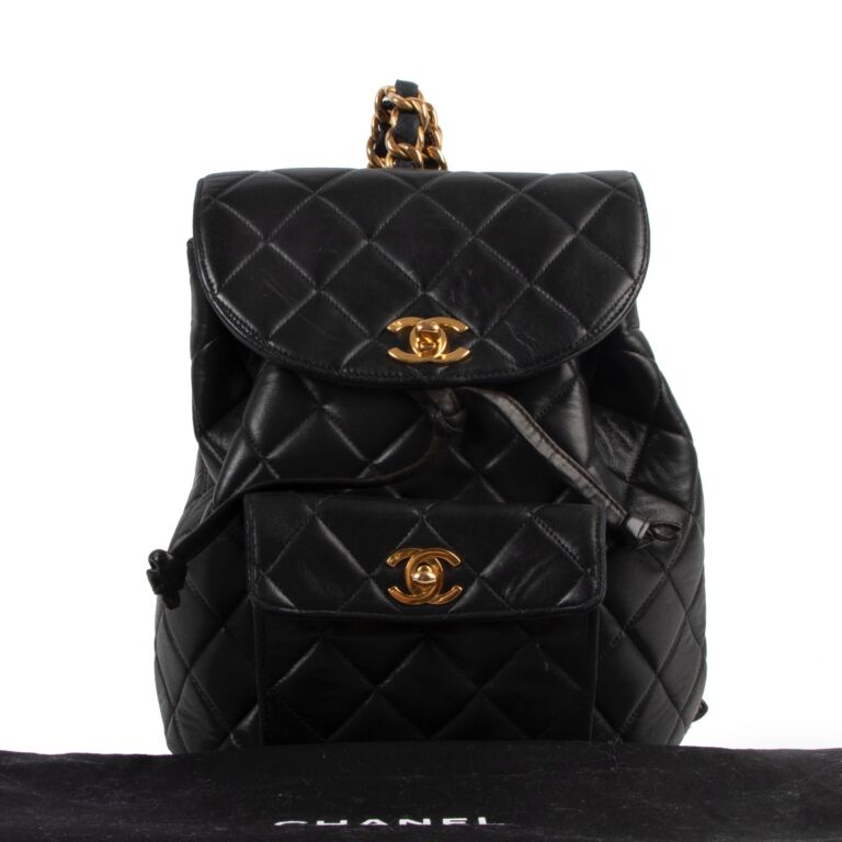 Chanel Black Quilted Patent Leather Backpack ○ Labellov ○ Buy