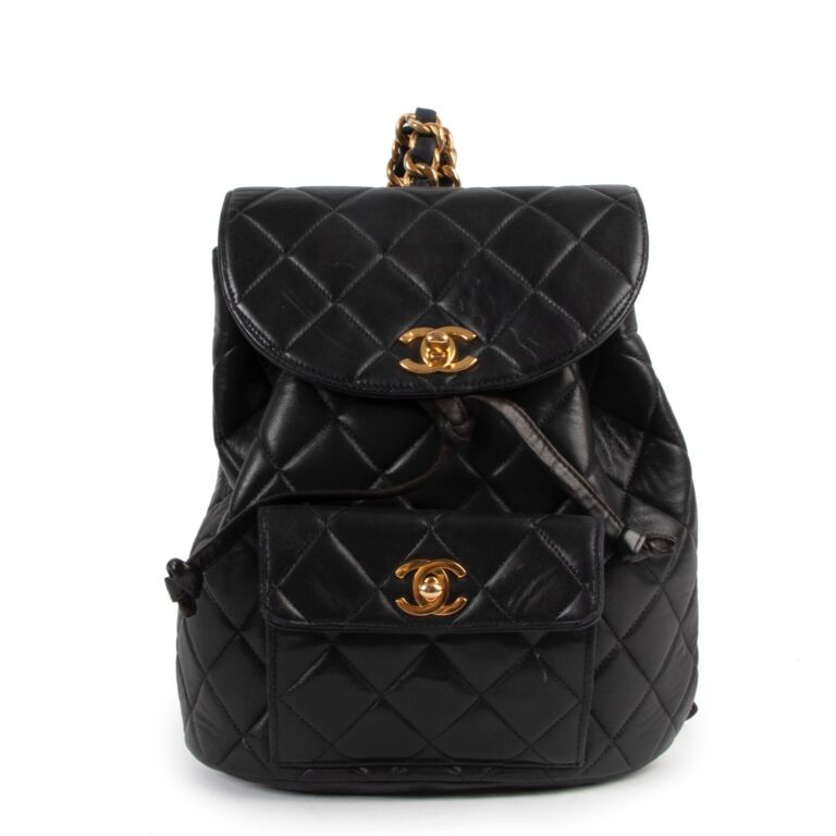 Chanel vintage quilted backpack discount